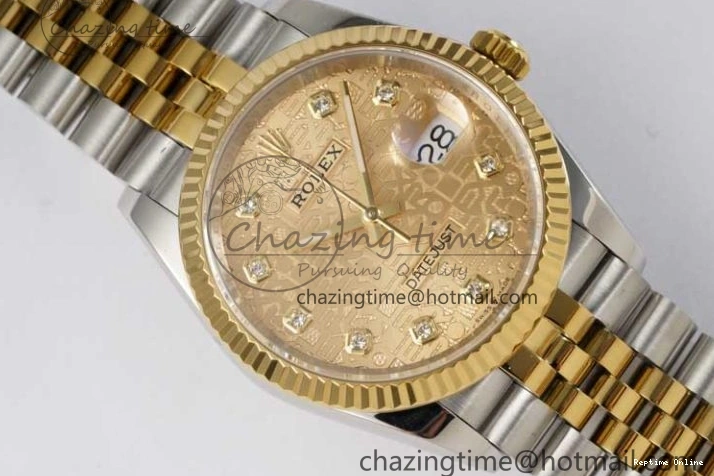 0110 Tailored DateJust 36mm DIWF 1:1 Best Edition 904L Steel Computer Dial Diamonds Markers on SS YG Jubilee Bracelet SA 2314